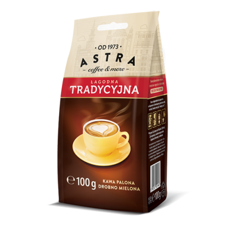 Obrazek Kawa Astra łagodna tradycyjna drobno mielona 100g