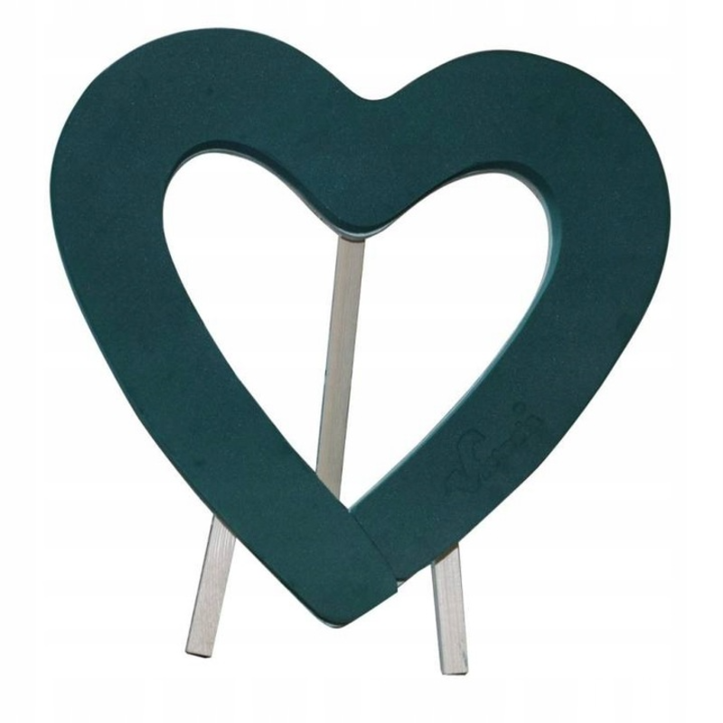 Obrazek Serce otwarte na stojaku z gąbką do kwiatów ciętych 20 cm