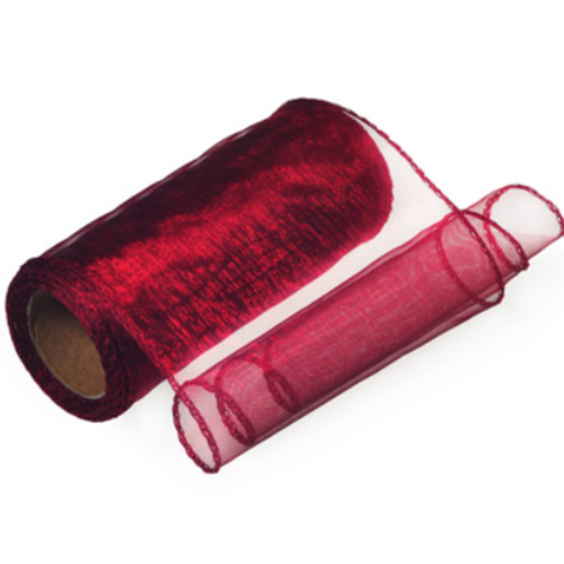 Obrazek Organza organtyna obszywana 12cm/8m Bordo