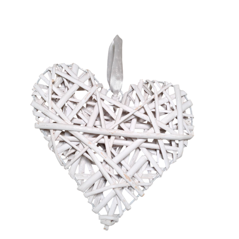 Obrazek Serce  wiklinowe do powieszenia ślub wesele białe 20cm