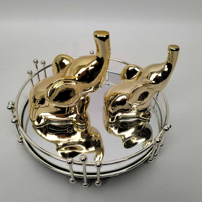 Obrazek Słonik Ceramika Złoto