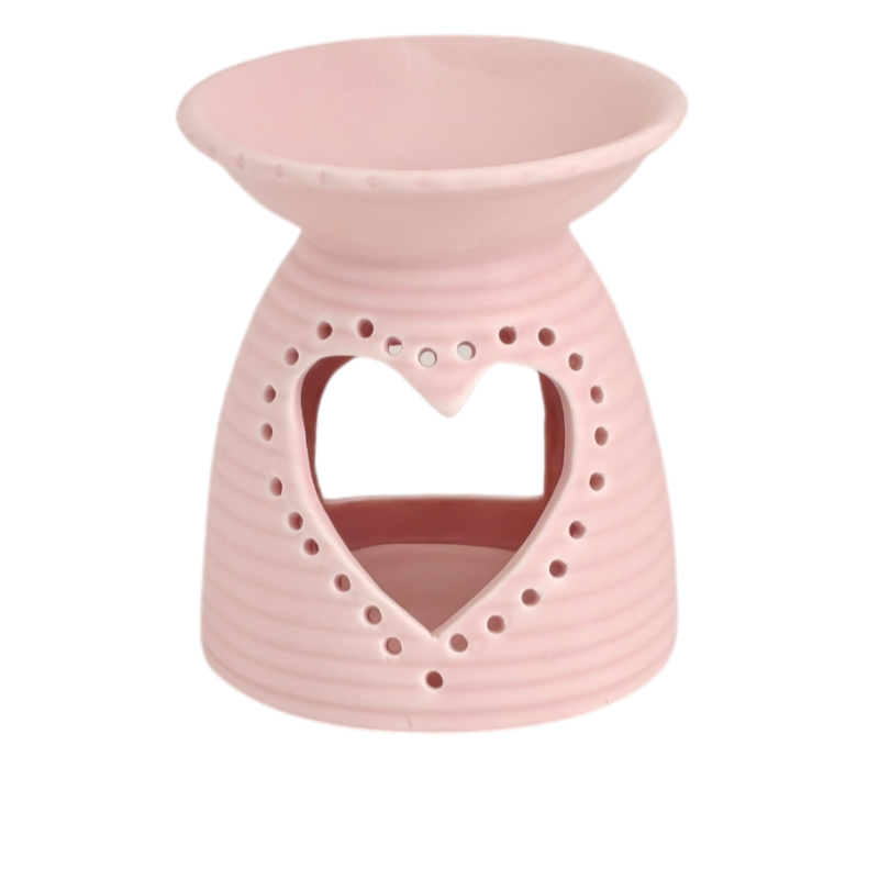 Obrazek Kominek do olejków i wosków zapachowych różowy serce duży