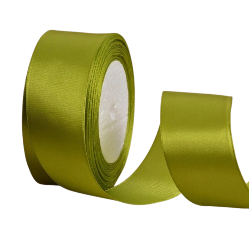 Obrazek Wstążka 3,8cm/32m satynowa Oliwka