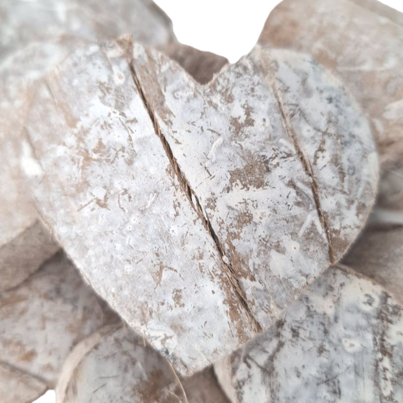 Obrazek Serce coco bielone 10 szt. 7 cm