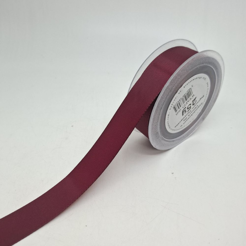Obrazek Bordowa wstążka satynowa na rolce szer. 26 mm
