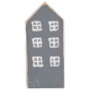Obrazek Świąteczny drewniany domek szaro-biały 15.5 cm