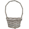 Obrazek Osłonka koszyk szary wiklinowy Ø 14 cm podstawa okrągła