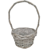 Obrazek Osłonka koszyk szary wiklinowy Ø 14 cm podstawa okrągła