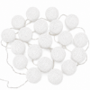 Obrazek Lampki Cotton Balls białe 20 szt. na baterie Ø 6 cm