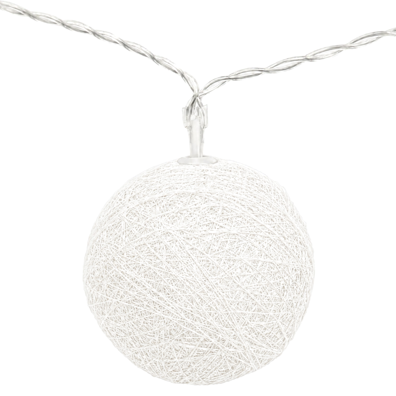 Obrazek Lampki Cotton Balls białe 20 szt. na baterie Ø 6 cm