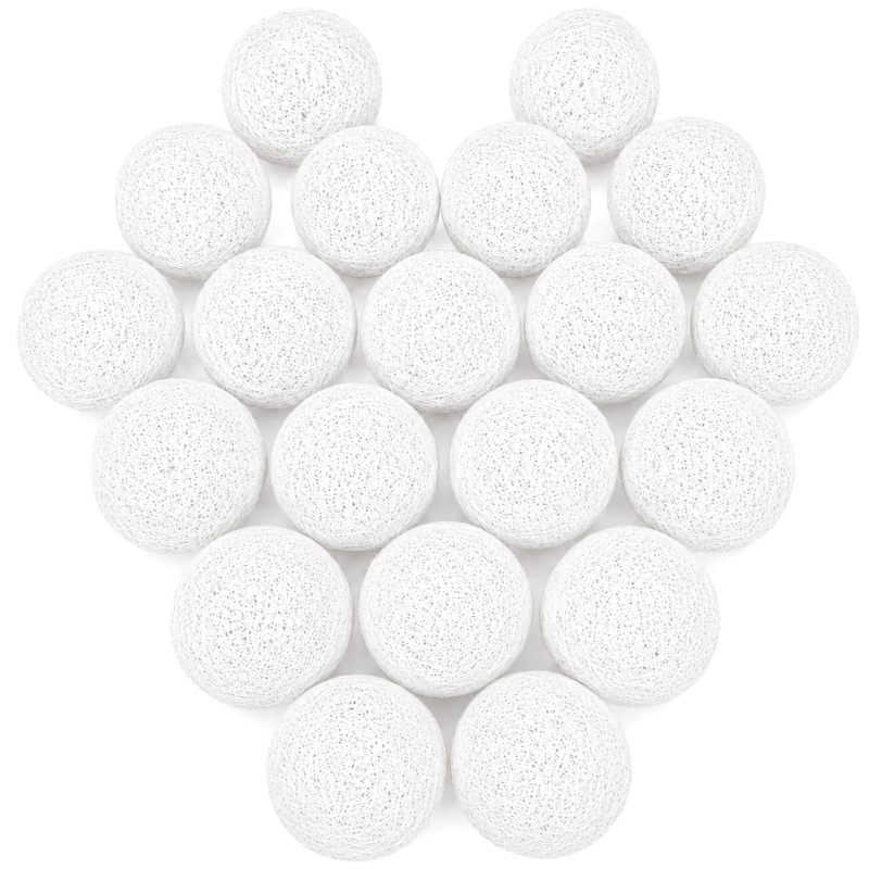 Obrazek Lampki Cotton Balls białe 20 szt. na baterie Ø 6 cm